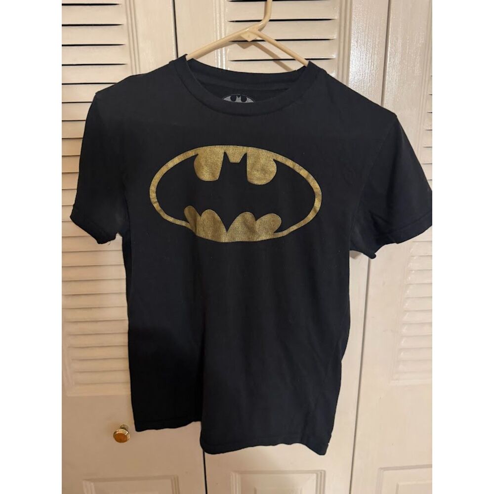 Black Batman Tee with yellow batman logo